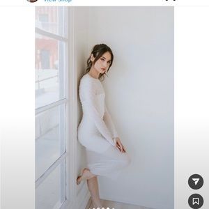 Untamed Petals Pampas Sheer Bodycon Pearl NWT